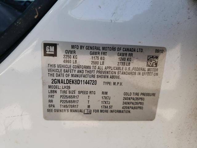 Photo 10 from auction – 2013 CHEVROLET EQUINOX LT with VIN 2GNALDEK8D1144720