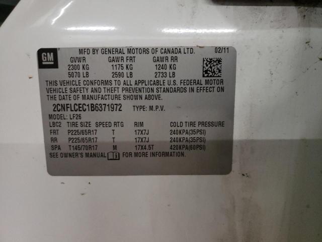 Photo 10 from auction – 2011 CHEVROLET EQUINOX LS with VIN 2CNFLCEC1B6371972