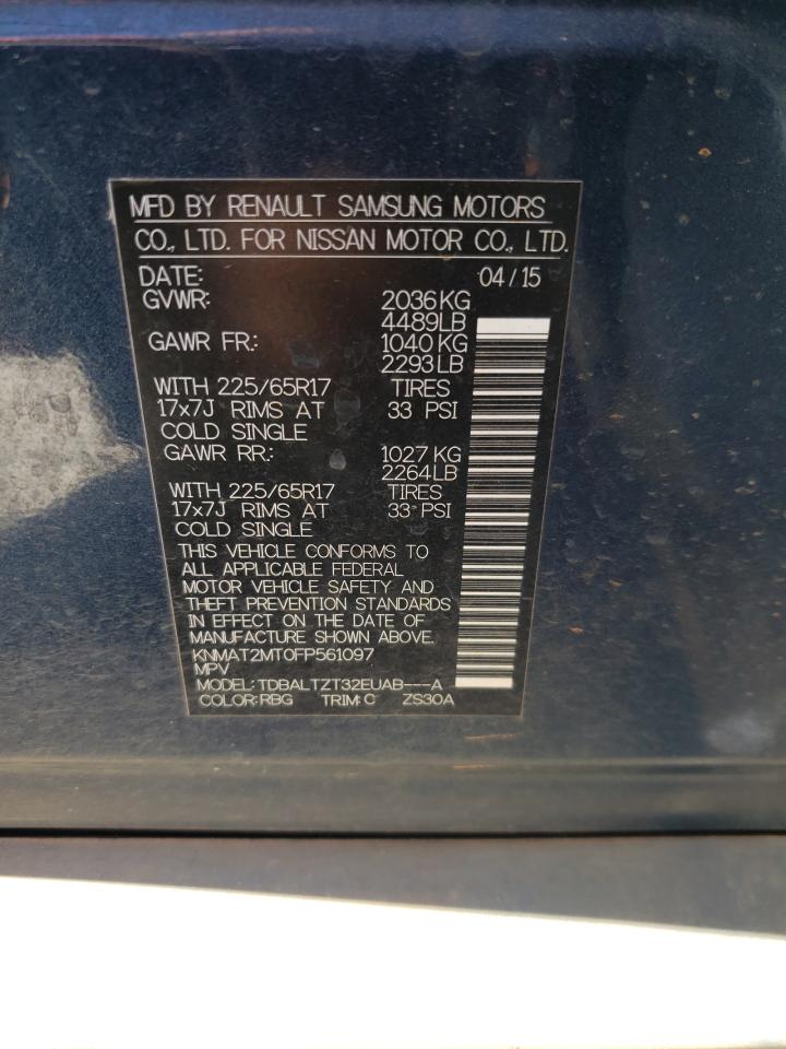 Photo 10 from auction – 2015 NISSAN ROGUE S with VIN KNMAT2MT0FP561097
