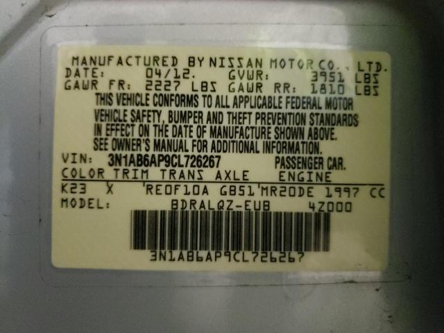 Photo 10 from auction – 2012 NISSAN SENTRA 2.0 with VIN 3N1AB6AP9CL726267