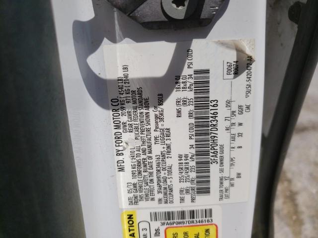 Photo 10 from auction – 2013 FORD FUSION SE with VIN 3FA6P0H97DR346163