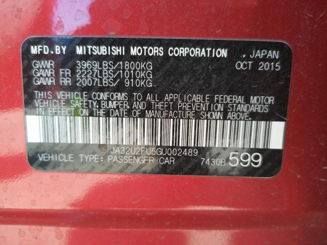 Photo 10 from auction – 2016 MITSUBISHI LANCER ES with VIN JA32U2FU5GU002489