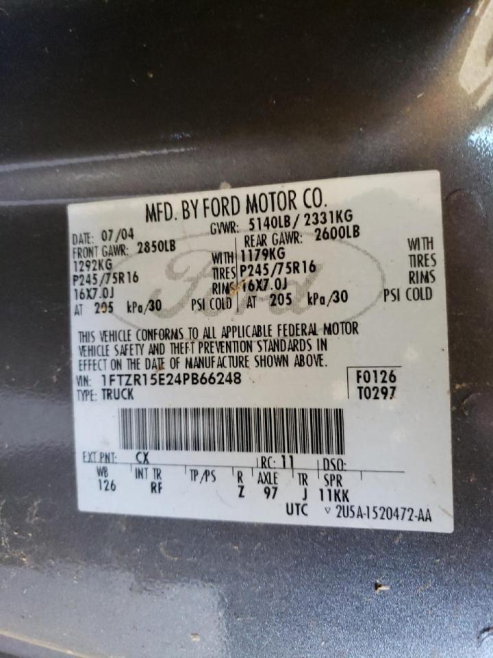 Photo 10 from auction – 2004 FORD RANGER SUP with VIN 1FTZR15E24PB66248