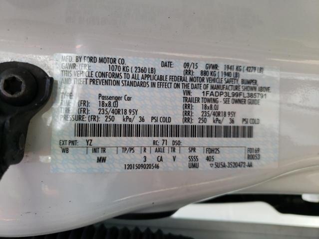 Photo 10 from auction – 2015 FORD FOCUS ST with VIN 1FADP3L99FL385791