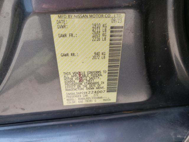 Photo 10 from auction – 2014 NISSAN ALTIMA 2.5 with VIN 1N4AL3AP2EN224007