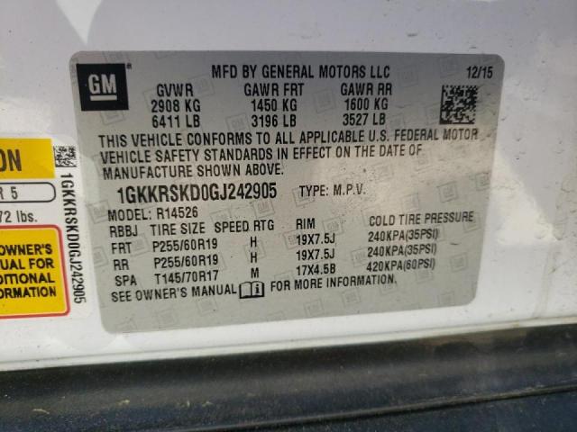 Photo 10 from auction – 2016 GMC ACADIA SLT with VIN 1GKKRSKD0GJ242905