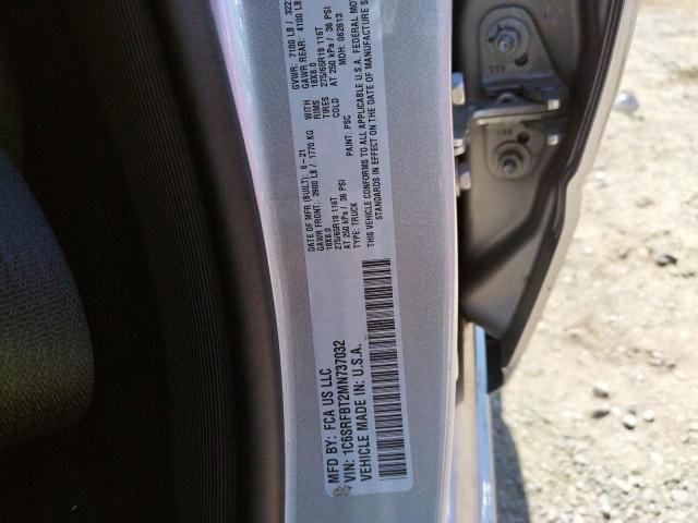 Photo 10 from auction – 2021 RAM 1500 BIG H with VIN 1C6SRFBT2MN737032