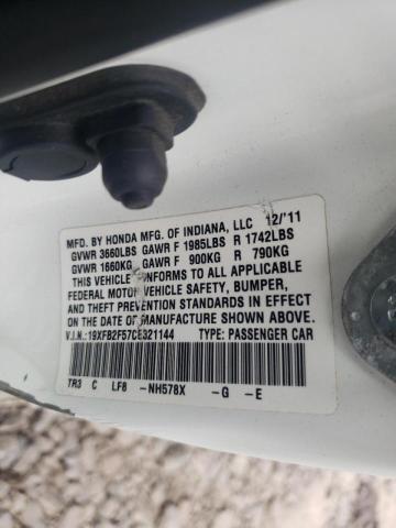 Photo 10 from auction – 2012 HONDA CIVIC with VIN 19XFB2F57CE321144