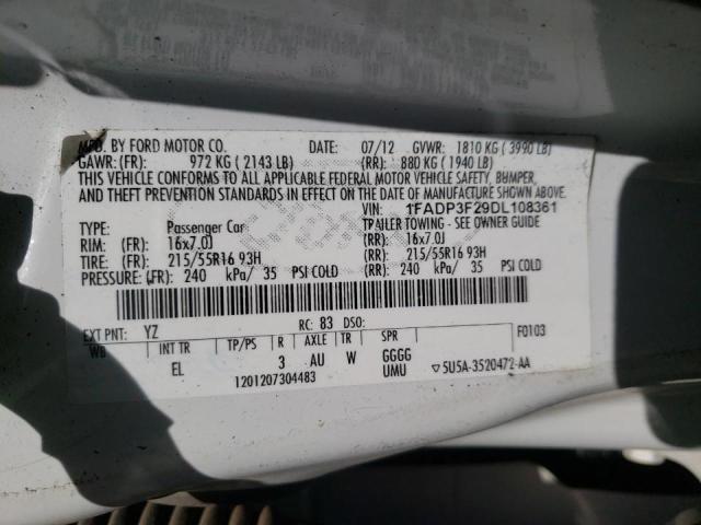 Photo 10 from auction – 2013 FORD FOCUS SE with VIN 1FADP3F29DL108361