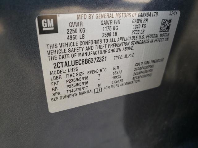 Photo 10 from auction – 2011 GMC TERRAIN SL with VIN 2CTALUEC8B6372321