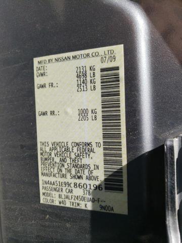 Photo 10 from auction – 2009 NISSAN MAXIMA S with VIN 1N4AA51E99C860196