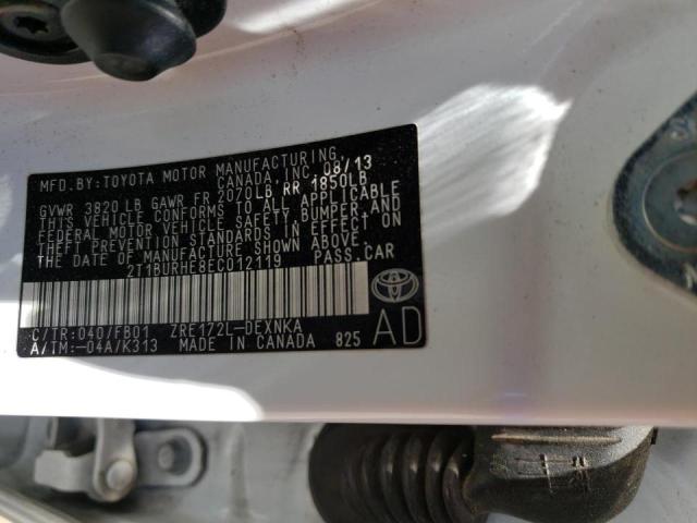 Photo 10 from auction – 2014 TOYOTA COROLLA L with VIN 2T1BURHE8EC012119