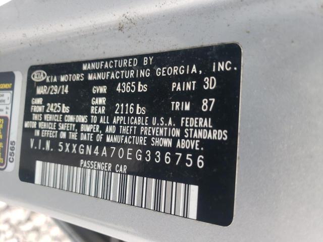 Photo 10 from auction – 2014 KIA OPTIMA EX with VIN 5XXGN4A70EG336756