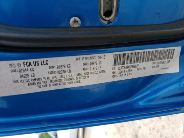 Photo 10 from auction – 2016 DODGE DART SE with VIN 1C3CDFAAXGD606621