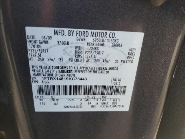 Photo 10 from auction – 2009 FORD F150 SUPER with VIN 1FTRX14819KC73443