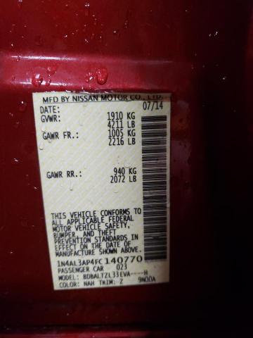 Photo 10 from auction – 2015 NISSAN ALTIMA 2.5 with VIN 1N4AL3AP4FC140770