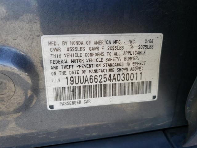 Photo 10 from auction – 2004 ACURA TL with VIN 19UUA66254A030011