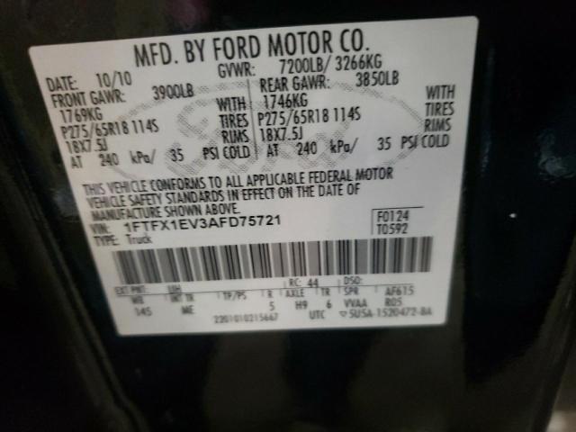 Photo 10 from auction – 2010 FORD F150 SUPER with VIN 1FTFX1EV3AFD75721