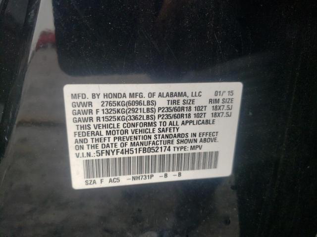 Photo 10 from auction – 2015 HONDA PILOT EXL with VIN 5FNYF4H51FB052174