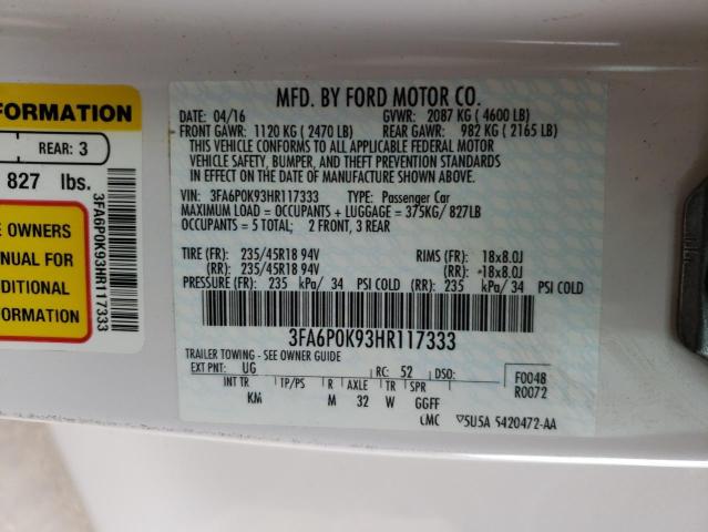 Photo 10 from auction – 2017 FORD FUSION TIT with VIN 3FA6P0K93HR117333