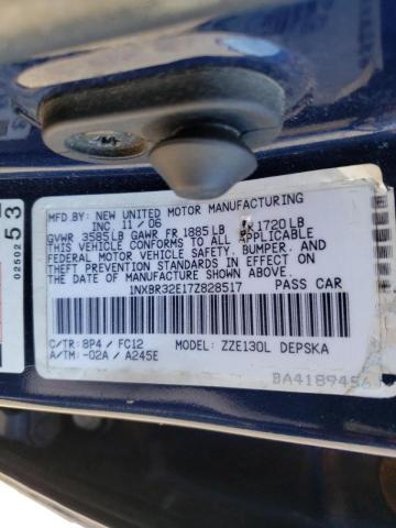 Photo 10 from auction – 2007 TOYOTA COROLLA CE with VIN 1NXBR32E17Z828517