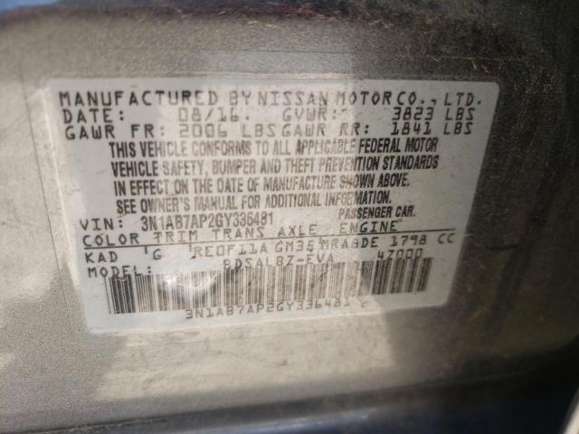 Photo 10 from auction – 2016 NISSAN SENTRA S with VIN 3N1AB7AP2GY336481
