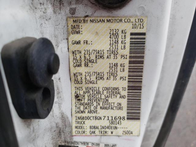Photo 10 from auction – 2016 NISSAN FRONTIER S with VIN 1N6BD0CT8GN711698