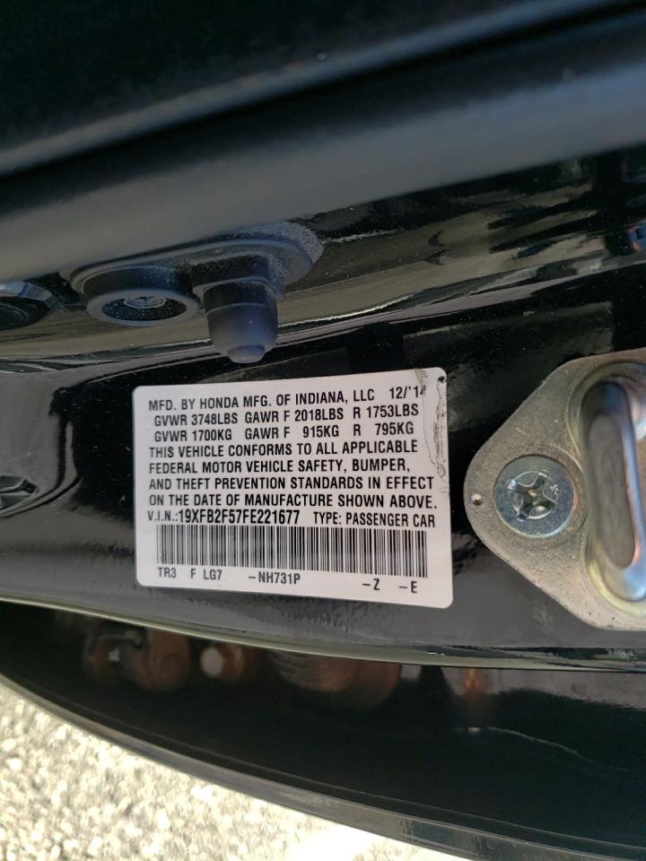 Photo 10 from auction – 2015 HONDA CIVIC LX with VIN 19XFB2F57FE221677