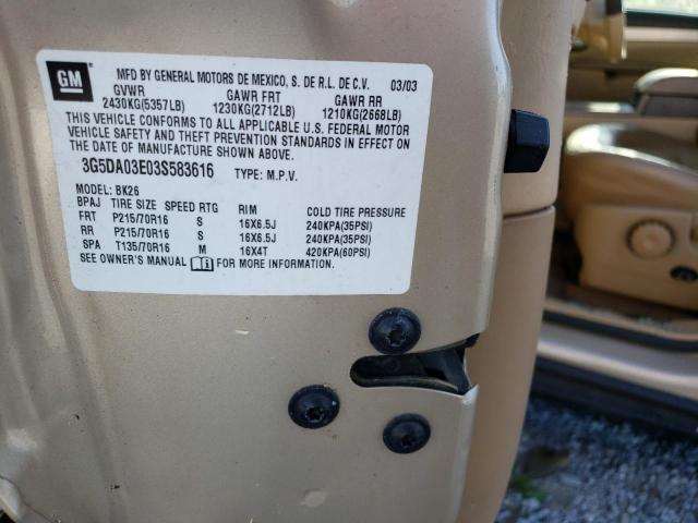 Photo 10 from auction – 2003 BUICK RENDEZVOUS with VIN 3G5DA03E03S583616
