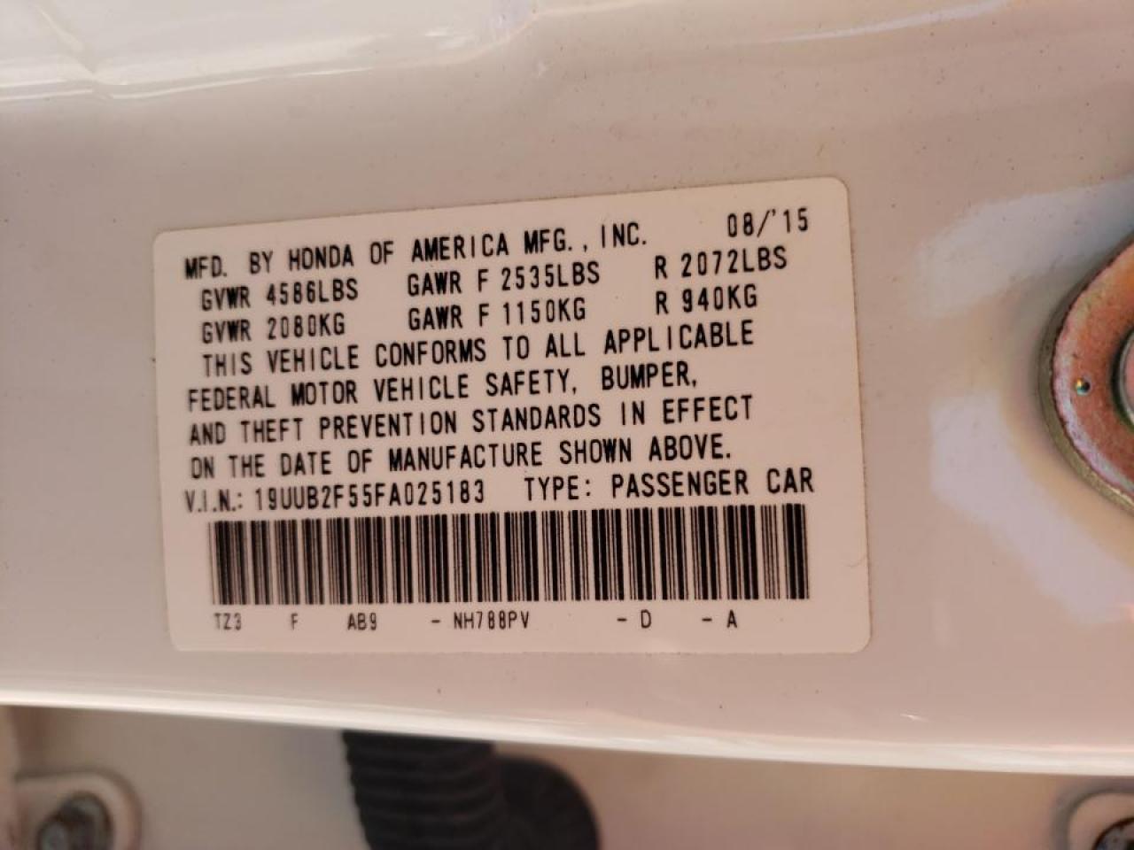 Photo 10 from auction – 2015 ACURA TLX TECH with VIN 19UUB2F55FA025183