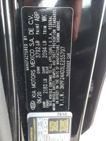 Photo 10 from auction – 2020 KIA FORTE FE with VIN 3KPF24AD3LE255797