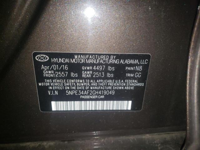 Photo 10 from auction – 2016 HYUNDAI SONATA SPO with VIN 5NPE34AF2GH419049