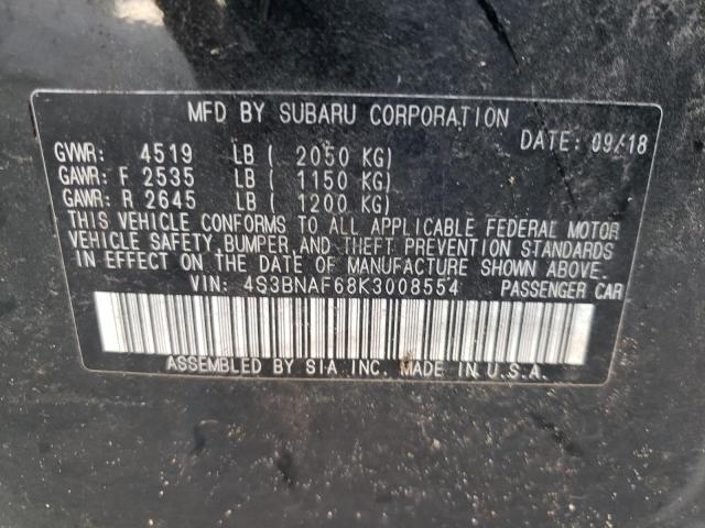 Photo 10 from auction – 2019 SUBARU LEGACY 2.5 with VIN 4S3BNAF68K3008554