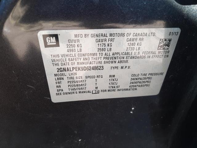 Photo 10 from auction – 2013 CHEVROLET EQUINOX LT with VIN 2GNALPEK9D6248623