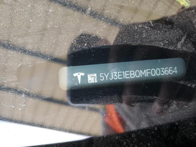 Photo 10 from auction – 2021 TESLA MODEL 3 with VIN 5YJ3E1EB0MF003664
