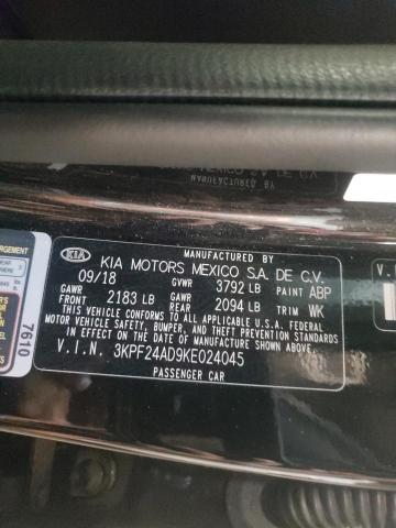 Photo 10 from auction – 2019 KIA FORTE FE with VIN 3KPF24AD9KE024045