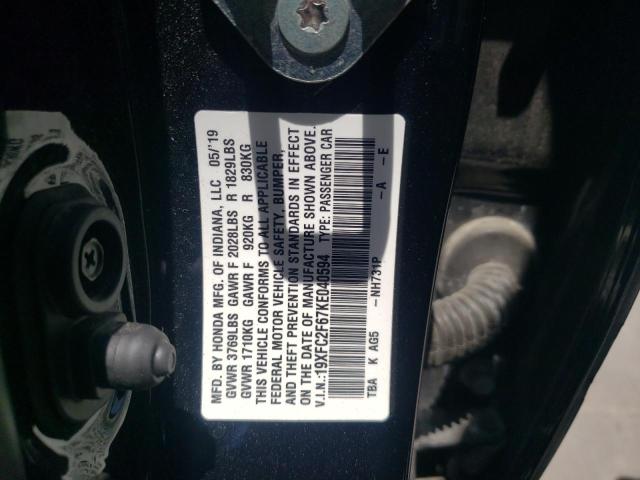 Photo 10 from auction – 2019 HONDA CIVIC LX with VIN 19XFC2F67KE040594