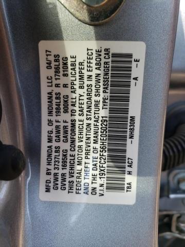 Photo 10 from auction – 2017 HONDA CIVIC LX with VIN 19XFC2F56HE050291