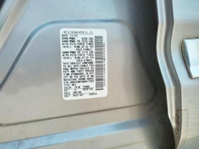 Photo 10 from auction – 2013 NISSAN ROGUE S with VIN JN8AS5MT4DW517356