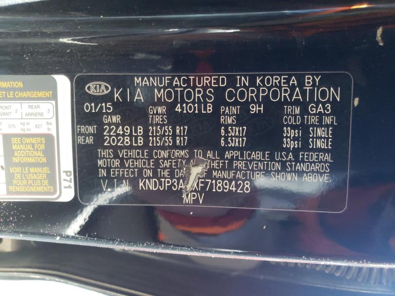 Photo 10 from auction – 2015 KIA SOUL + with VIN KNDJP3A5XF7189428