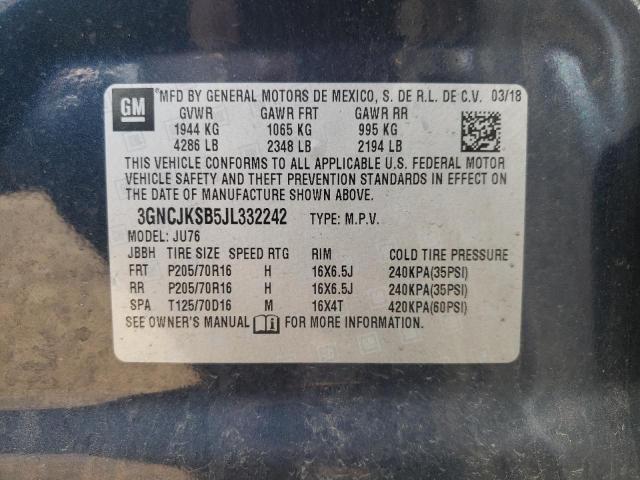 Photo 10 from auction – 2018 CHEVROLET TRAX LS with VIN 3GNCJKSB5JL332242