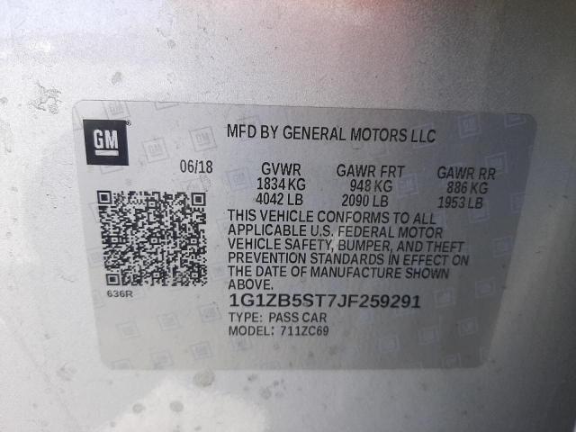 Photo 10 from auction – 2018 CHEVROLET MALIBU with VIN 1G1ZB5ST7JF259291