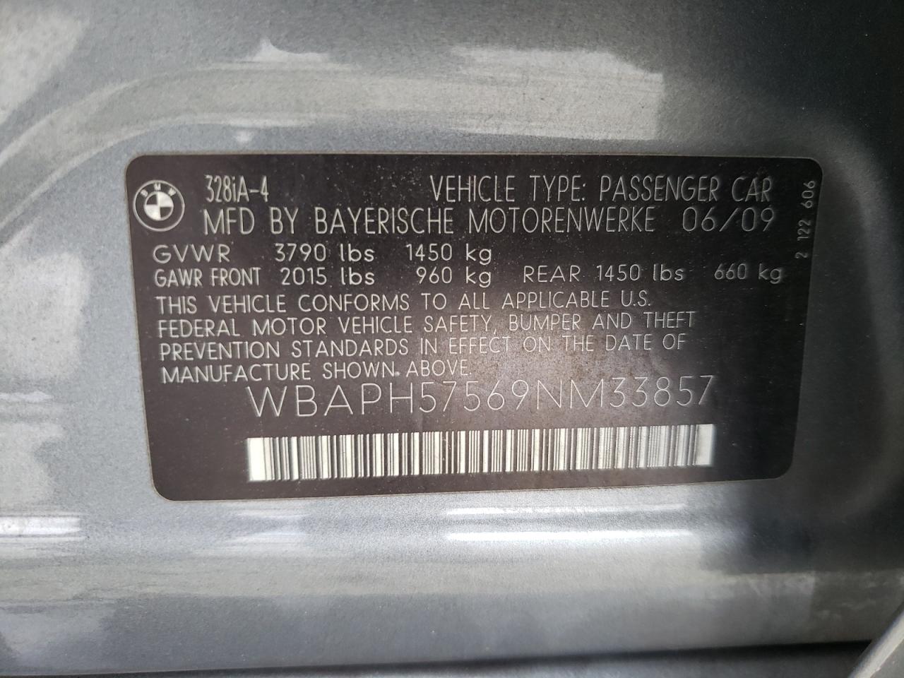 Photo 10 from auction – 2009 BMW 328 I SULE with VIN WBAPH57569NM33857