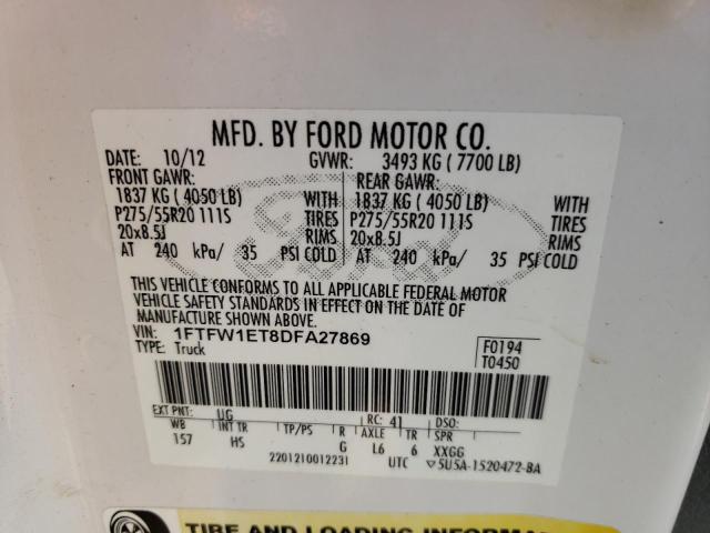 Photo 10 from auction – 2013 FORD F150 SUPER with VIN 1FTFW1ET8DFA27869