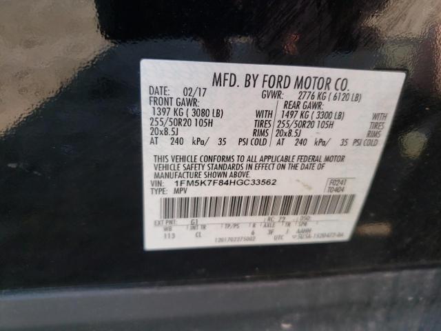 Photo 10 from auction – 2017 FORD EXPLORER L with VIN 1FM5K7F84HGC33562
