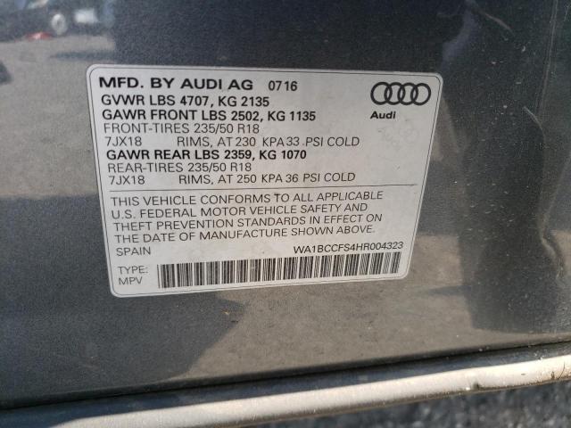 Photo 10 from auction – 2017 AUDI Q3 PREMIUM with VIN WA1BCCFS4HR004323