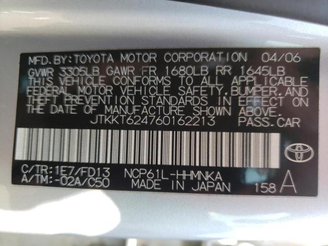 Photo 10 from auction – 2006 TOYOTA SCION XA with VIN JTKKT624760162213