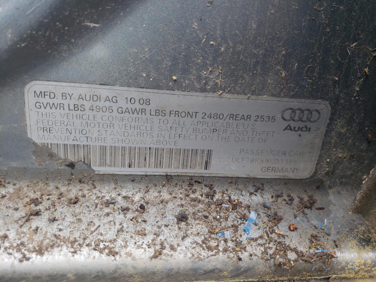 Photo 10 from auction – 2009 AUDI A4 2.0T QU with VIN WAULF78K89N033951