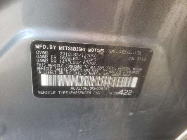 Фото 10 с аукциона – 2019 MITSUBISHI MIRAGE ES с VIN ML32A3HJ0KH008157