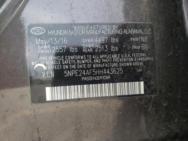 Photo 10 from auction – 2017 HYUNDAI SONATA SE with VIN 5NPE24AF5HH443625